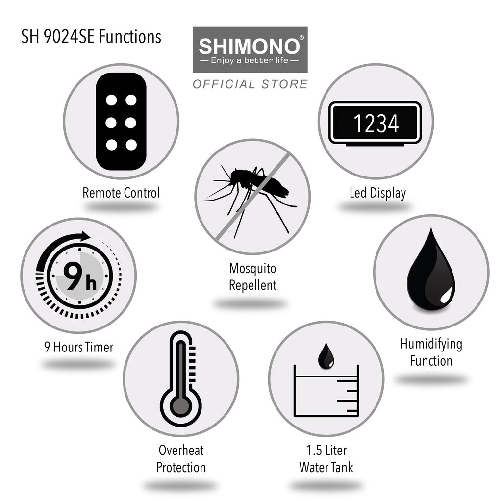Shimono Ultrasonic Mist Fan SH-9024 SE (White)