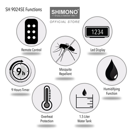 Shimono Ultrasonic Mist Fan SH-9024 SE (White)
