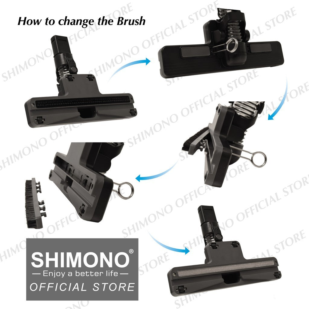 Shimono Spare Part Vacuum Floor Brush for *Round Head* (SVC1015/SVC1016/SVC1017/RV777/RV888)
