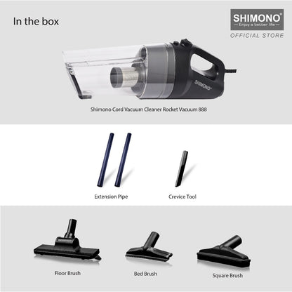 SHIMONO Cyclone Corded Vacuum Cleaner - Rocket Vacuum 888