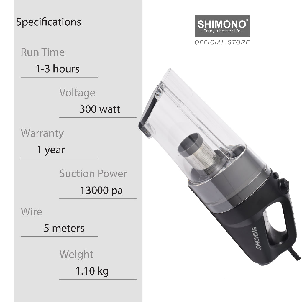 SHIMONO Cyclone Corded Vacuum Cleaner - Rocket Vacuum 888