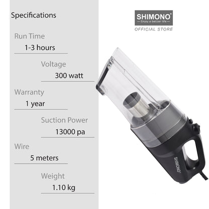 SHIMONO Cyclone Corded Vacuum Cleaner - Rocket Vacuum 888