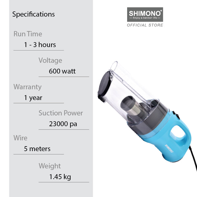 Shimono Cyclone Corded Vacuum Cleaner - SVC 1015 Lite